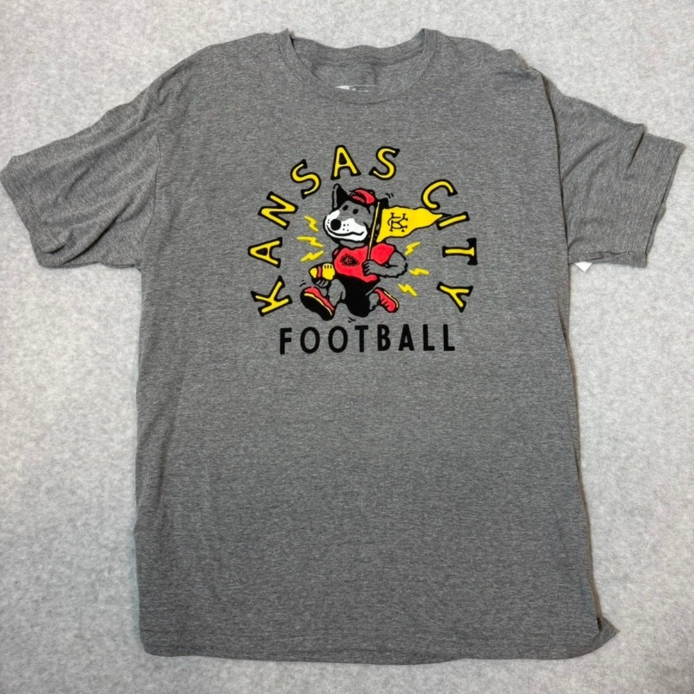 Hometown Anthem Kansas City Football T-Shirt Men's 2XL Gray Bulldog NWT